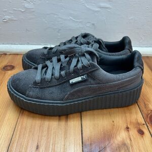 Puma Fenty Collab Size 7 Suede Platform Sneakers Gray Casual